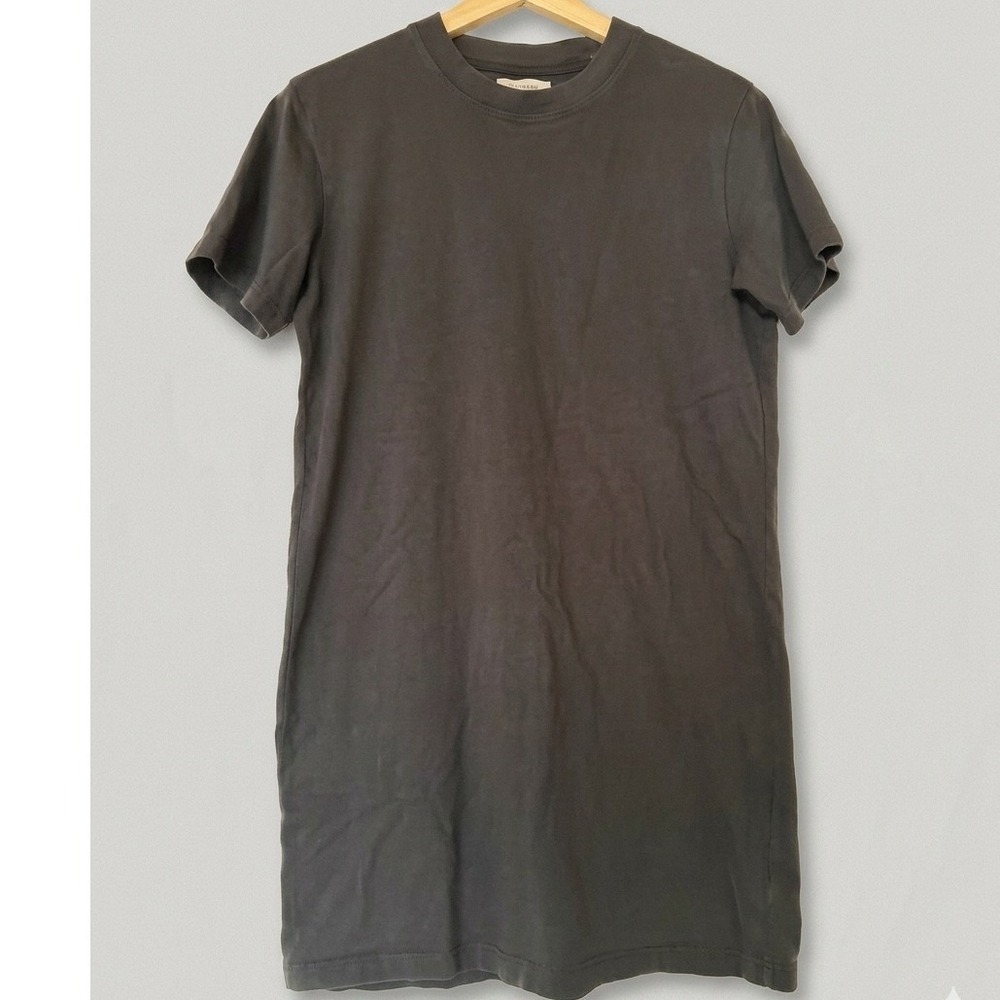Madewell Womens Black Cotton Short Sleeve Crew Neck T-Shirt Dress Size S